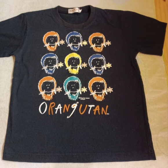 Charles Cham Tops - Orangutan by Charles Cham Women's Black Tee-2008